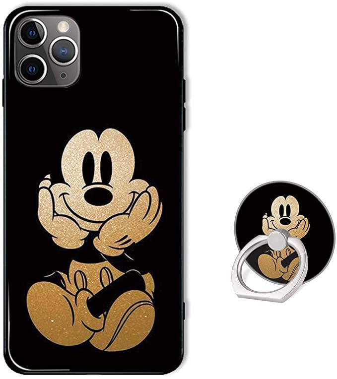 Mickey Mouse Black and Gold Case with Ring Holder Kickstand