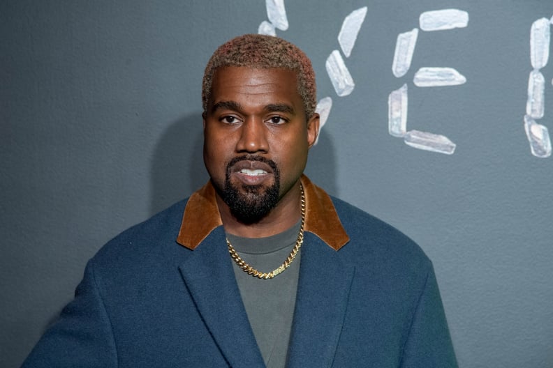 NEW YORK, NEW YORK - DECEMBER 02: Kanye West attends the the Versace fall 2019 fashion show at the American Stock Exchange Building in lower Manhattan on December 02, 2018 in New York City. (Photo by Roy Rochlin/Getty Images)