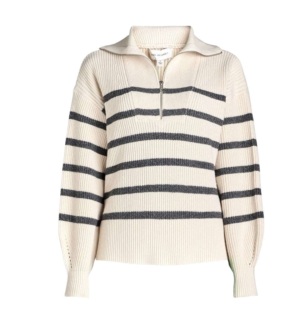Free Assembly Women's Half Zip Sweater with Long Sleeves