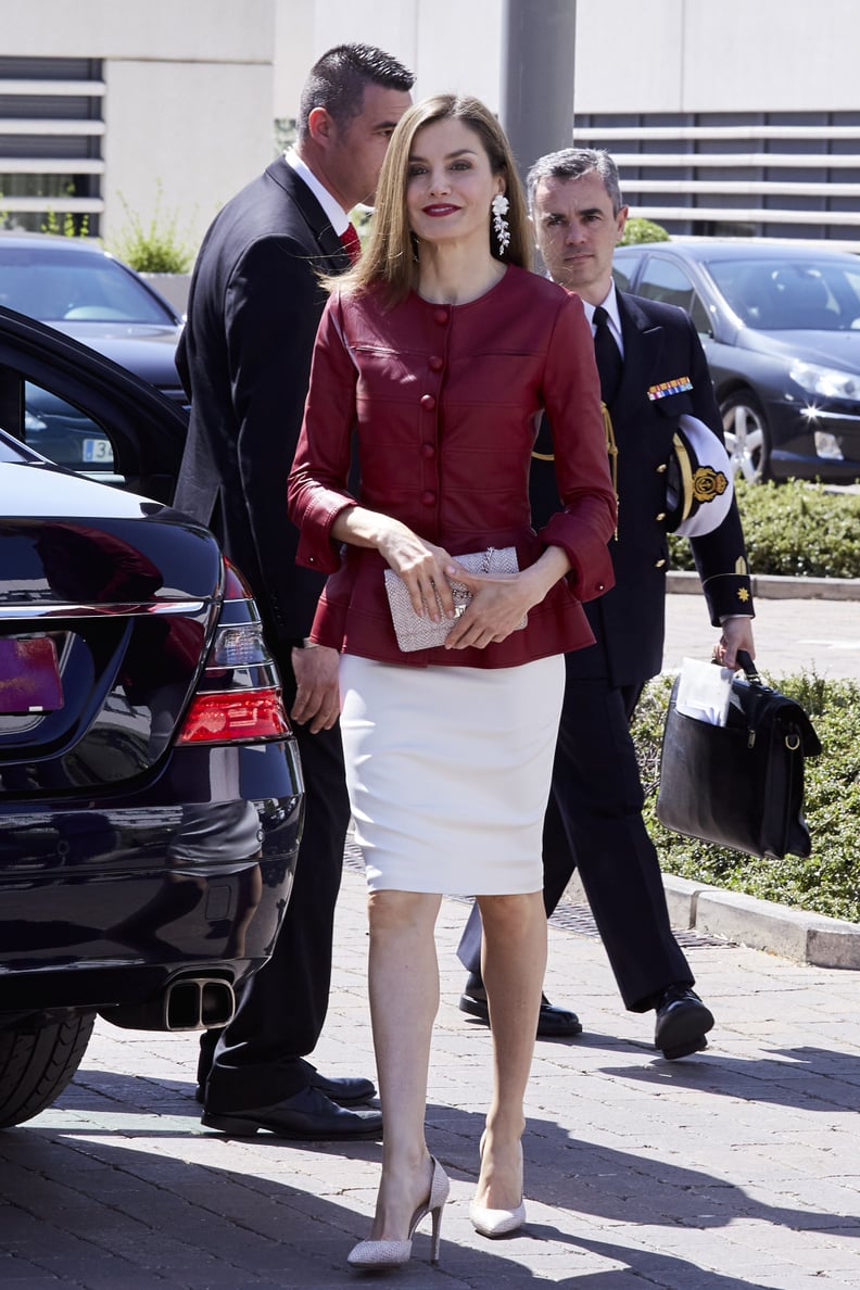 Queen Letizia's Red Leather Top