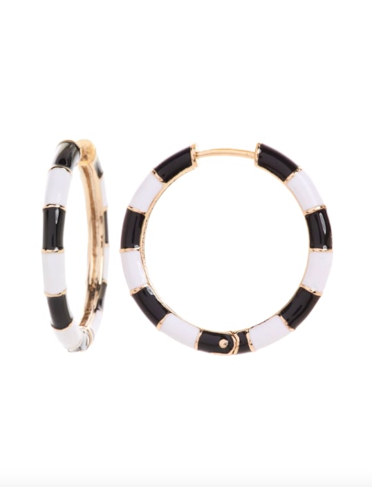 Black & White Hoop Earrings