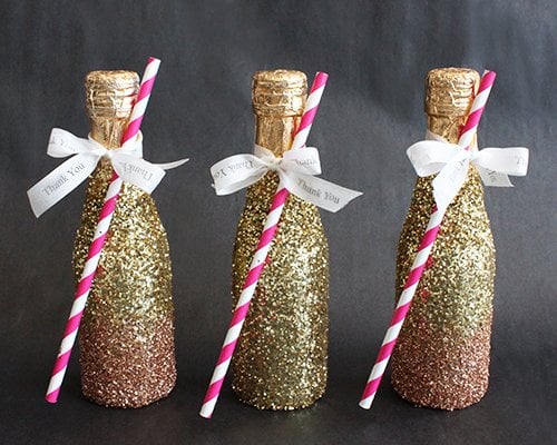 Glitter Champagne Bottles