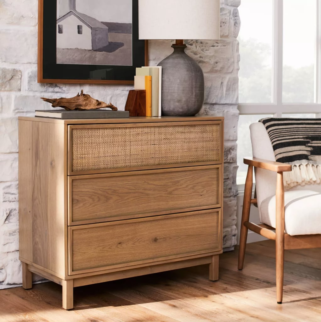 A Stylish Dresser: Hearth & Hand With Magnolia Wood & Cane Transitional Dresser