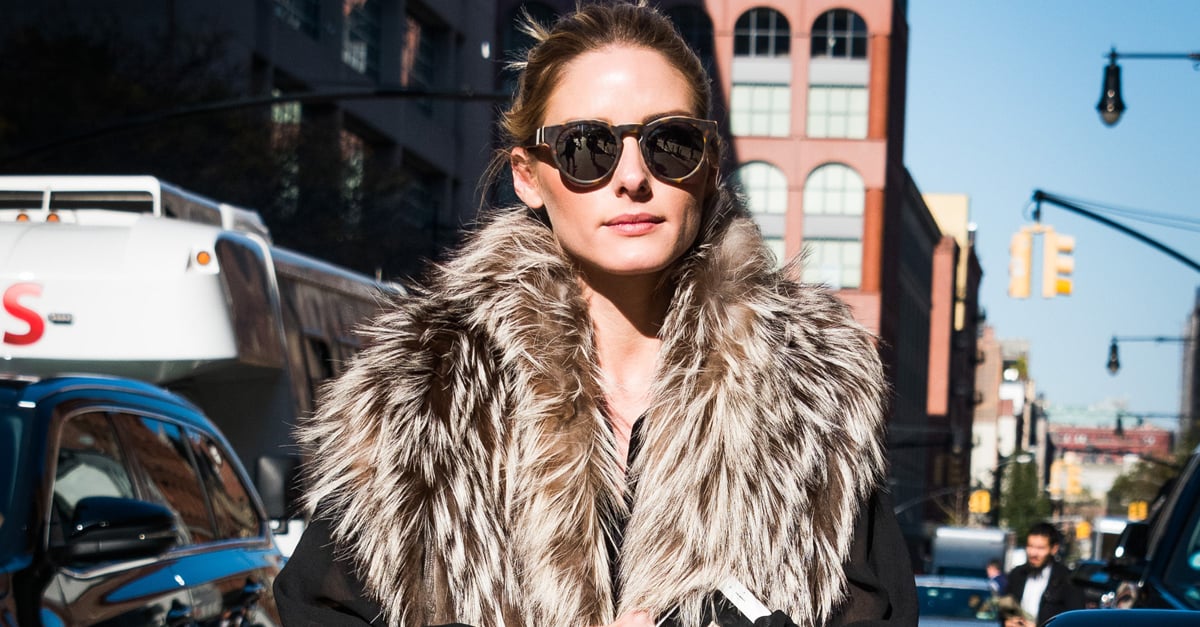 Olivia Palermo Wearing a Faux-Fur Scarf