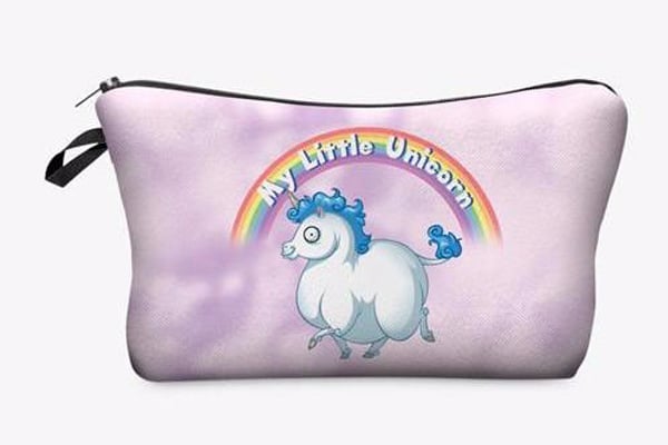 Unicorn Makeup Brush Unicorn Rainbow Statement Cosmetic Travel Pouch