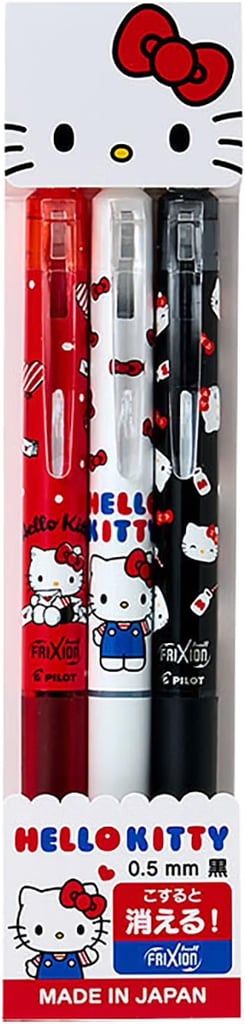 Sanrio Friction Ball Knock 3-Pen Set 0.5mm ($15)
I'll never miss an opportunity to include a Hello Kitty item in my space in an effort to conjure a bit of nostalgic joy. The cup of pens currently on my desk is filled with various Sanrio character pens, and they do make me happy!