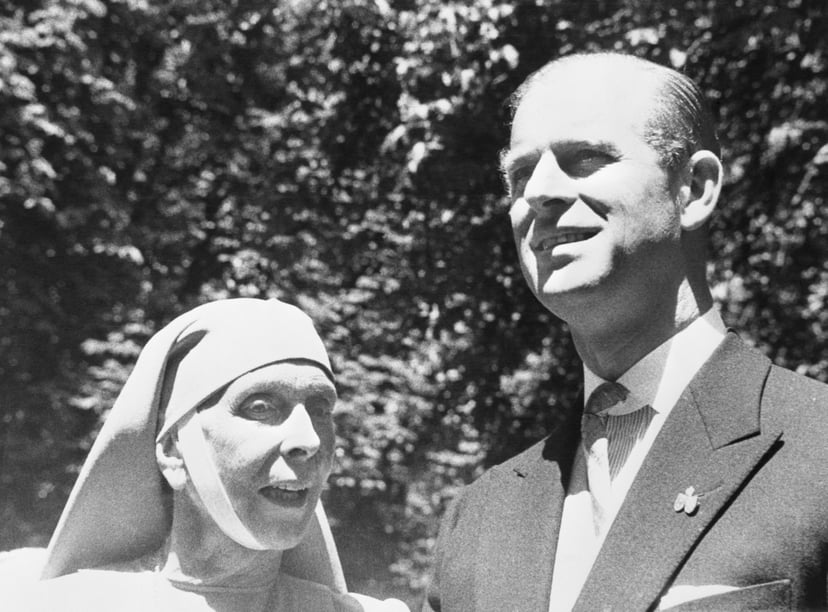Prince Philip, Duke of Edinburgh, husband of Britain's Queen Elizabeth II, is shown in a reunion with his mother, Princess Alice of Greece. They met when both attended the marriage of Princess Margeritha of Baden and Prince Tomislavof Yugoslavia. The wedd
