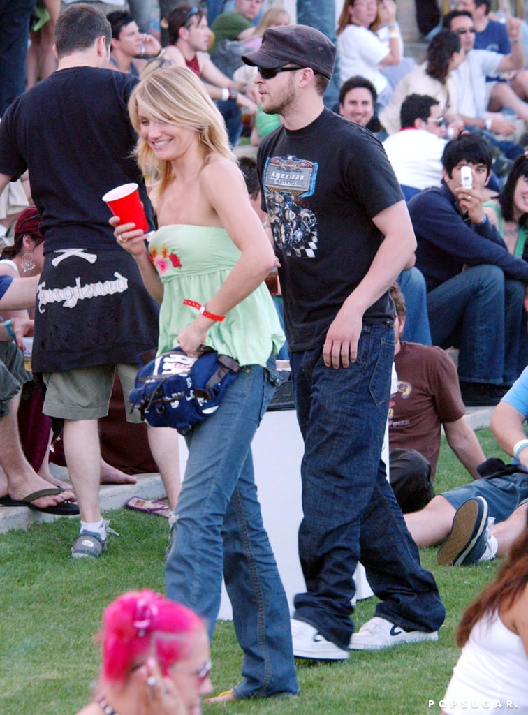 Cameron Diaz and Justin Timberlake checked out the 2005 Coachella crowd.