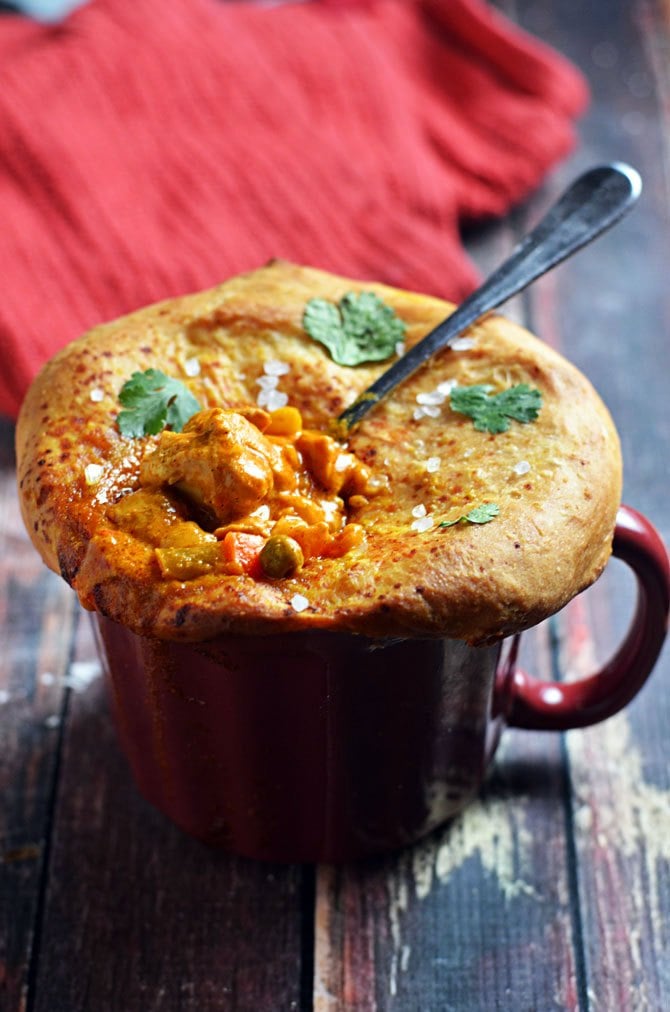 Butter Chicken Pot Pie With Naan Crust