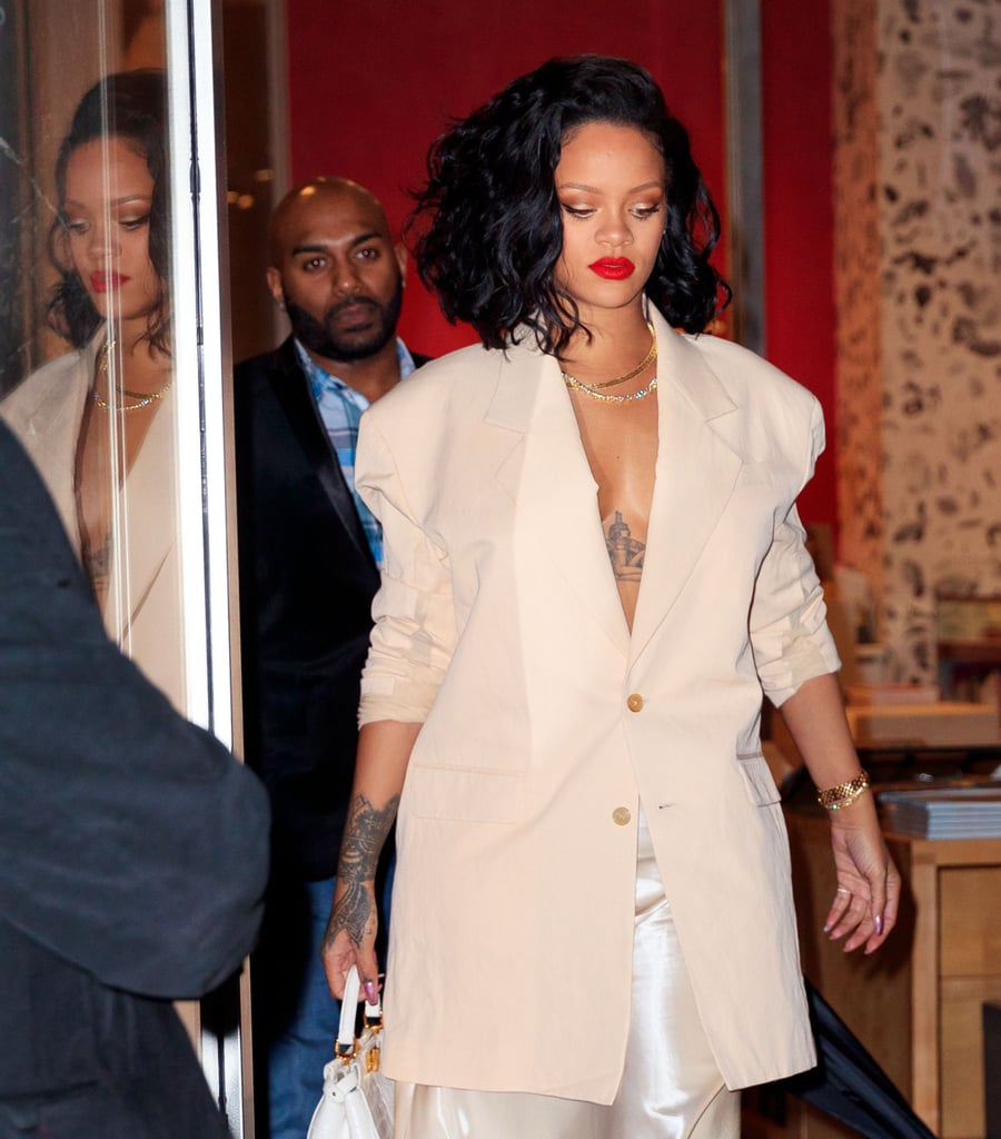 Rihanna's Slip Dress and Blazer January 2019