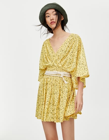 Pull&Bear Mini Dress With Gathered Waist