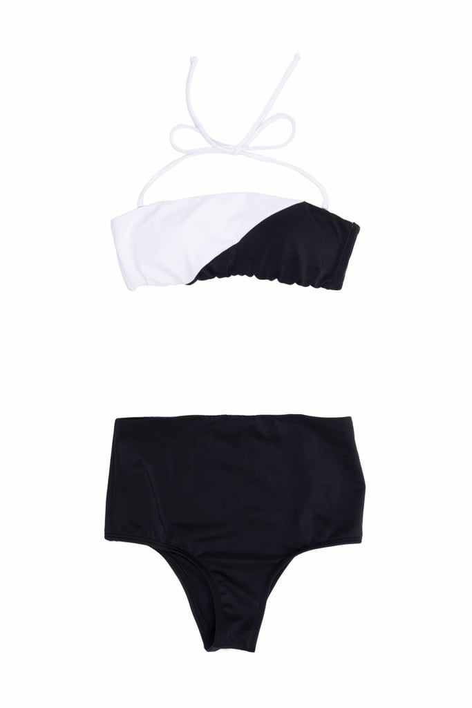 The Colorblock Bandeau Top ($29) and Foldover High-leg Cheeky Bottom ($26)