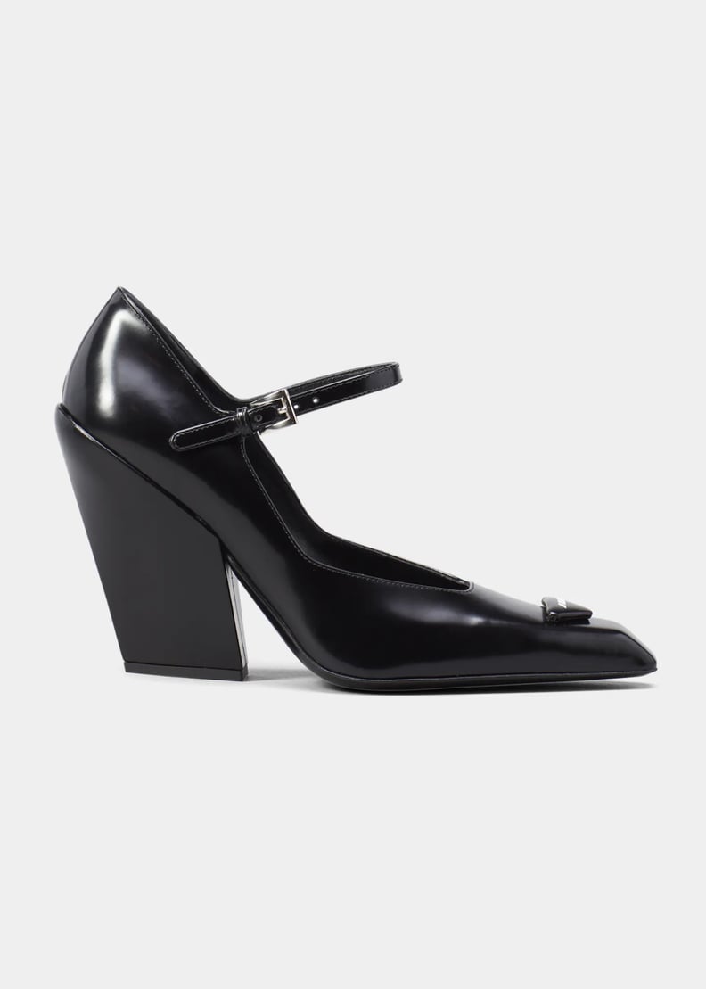 Prada Modellerie Leather Mary Jane Pumps