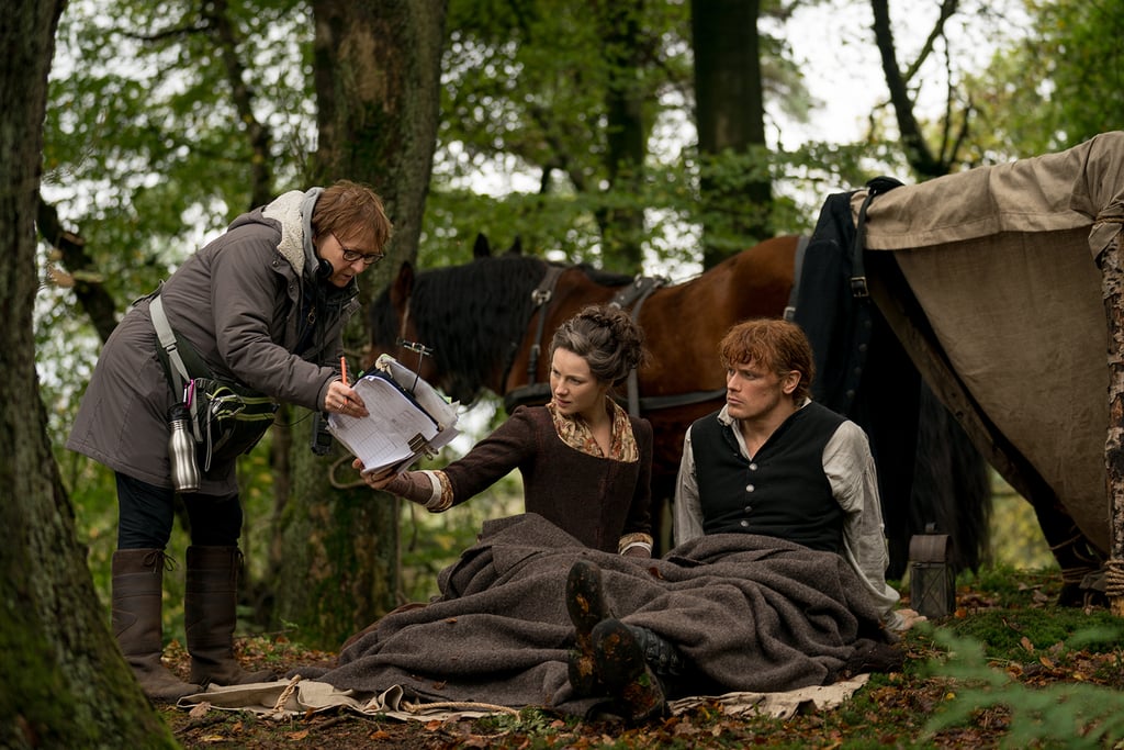 A behind-the-scenes look at that romantic moment in the woods with Claire and Jamie.