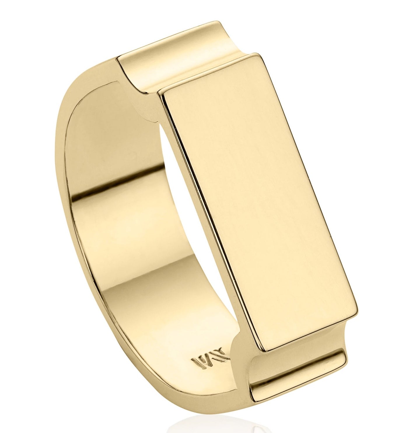 Monica Vinader Wide Signature Ring Stack em Up 9 Pretty Gold