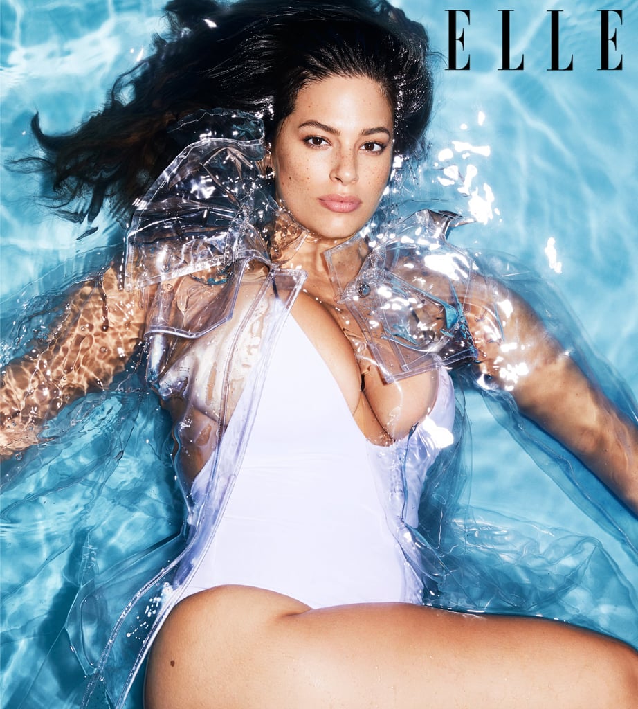 Ashley Graham's White Swimsuit in Elle Magazine
