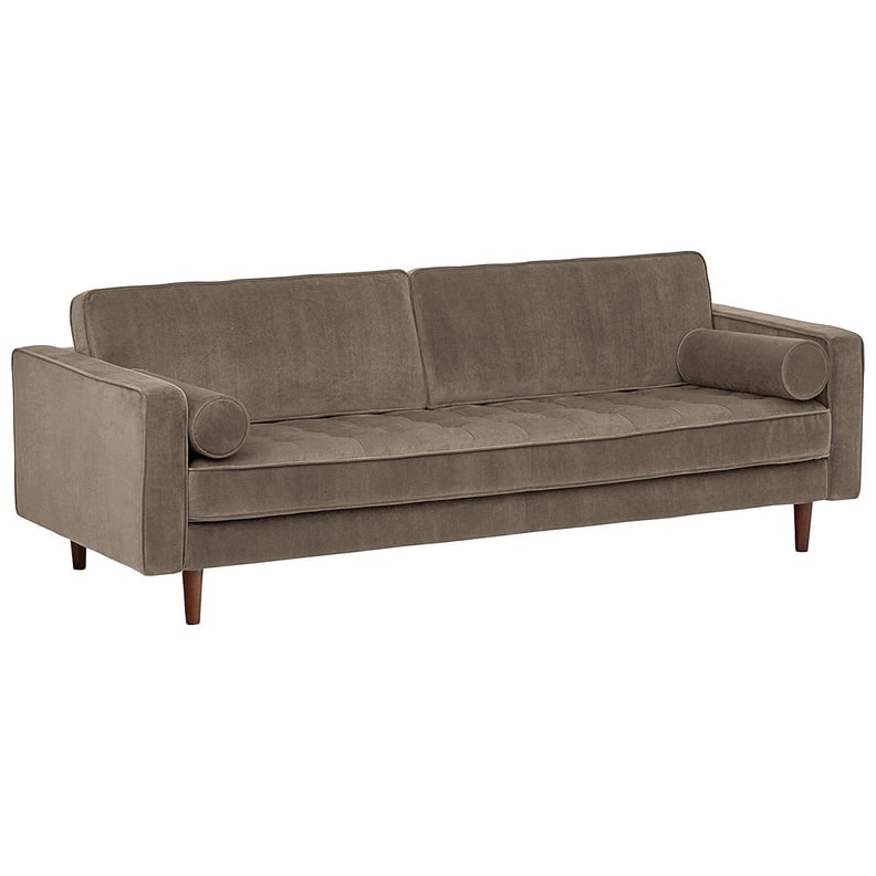 Rivet Aiden Tufted Mid-Century Velvet Bench Seat Sofa