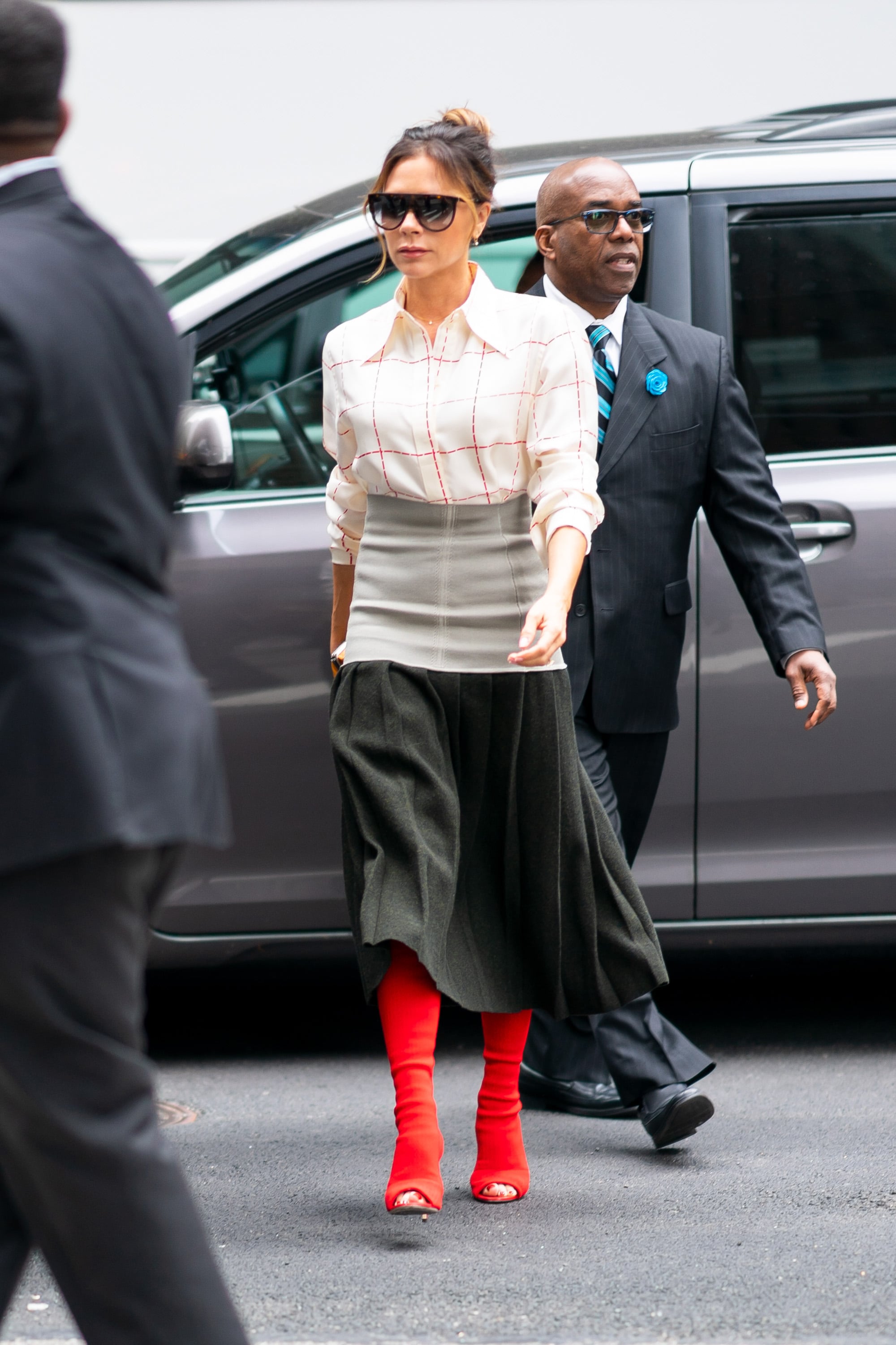 Victoria beckham red boots sale