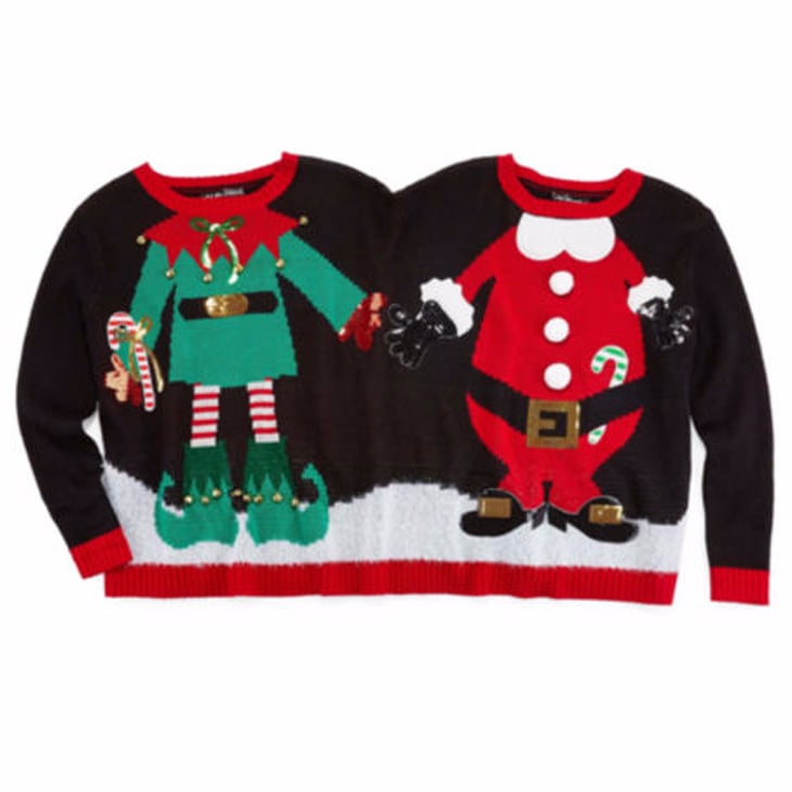 Elf and Santa Two-Person Ugly Christmas Sweater