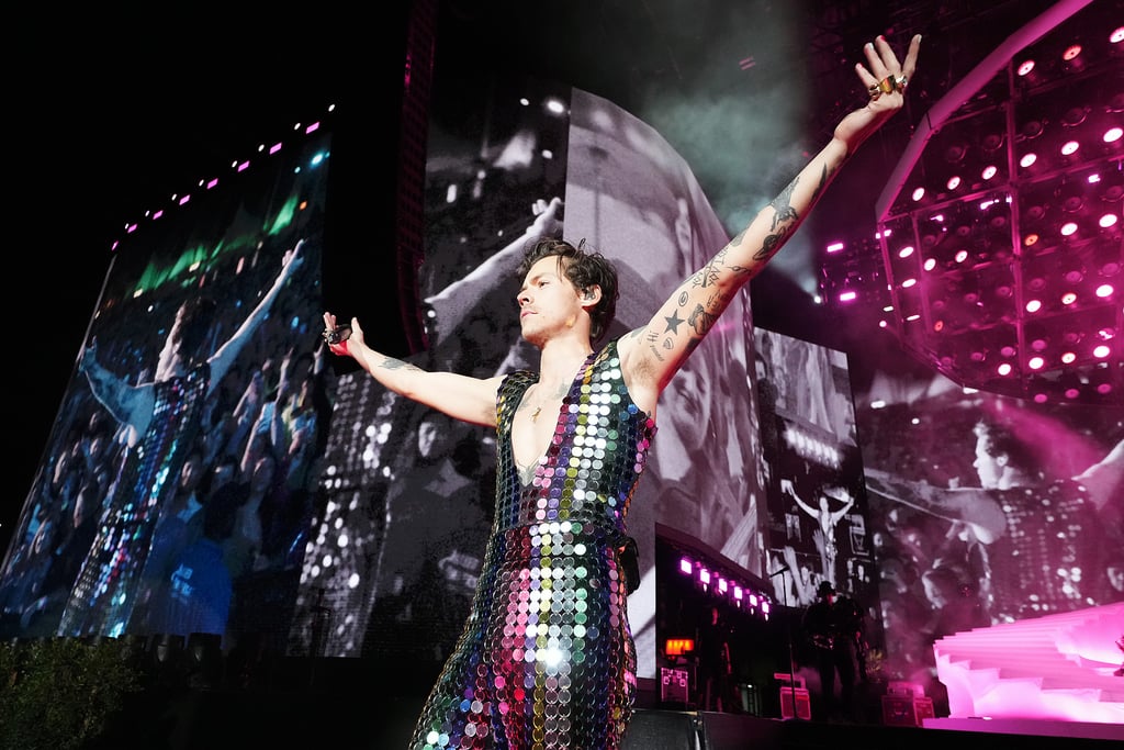 Harry Styles Wears Plunging Gucci Jumpsuit at Coachella POPSUGAR