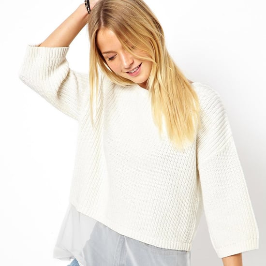 ASOS Cropped White Sweater With Sheer Insert Review