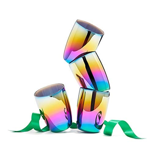 Glitterville Rainbow Glass Tumblers