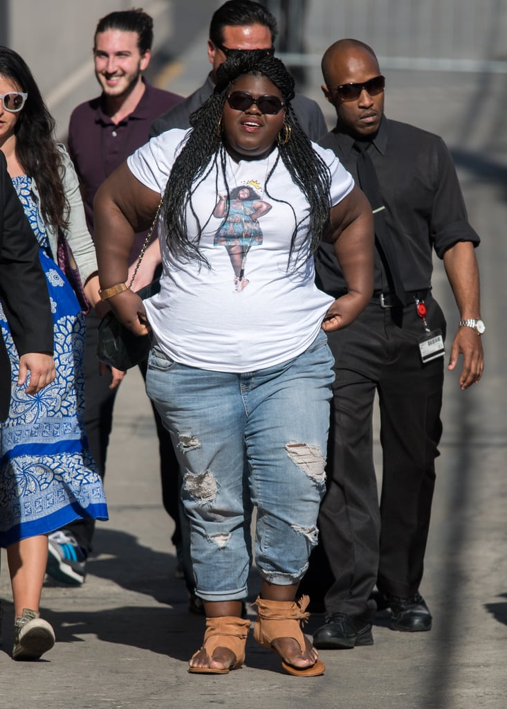 Gabourey Sidibe Wearing a T-Shirt With Her Face on It 2017