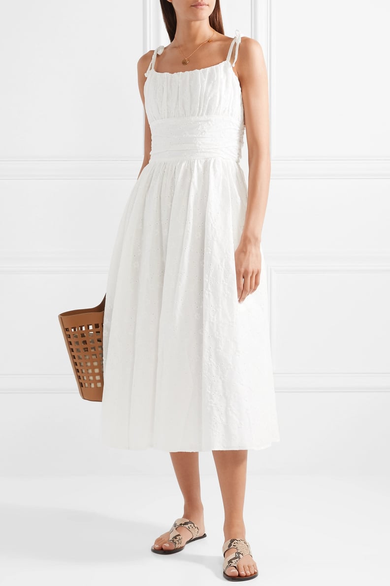 MDS Stripes Broderie Anglaise Midi Dress