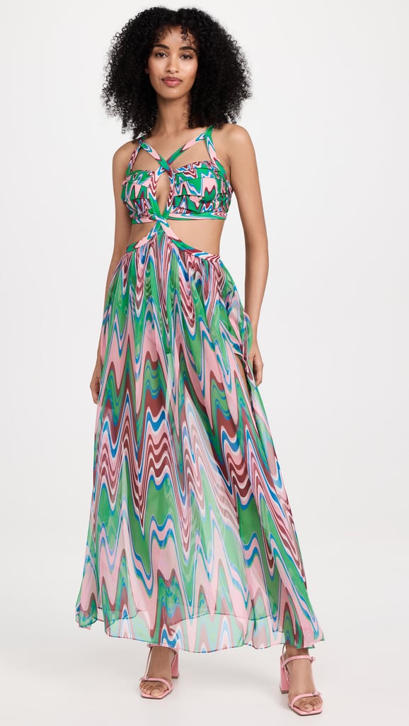 PatBO Wave Cut-Out Maxi Dress