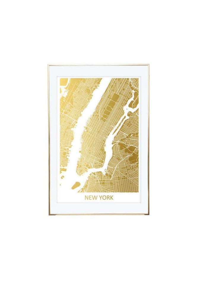Custom Gold Foil City Map