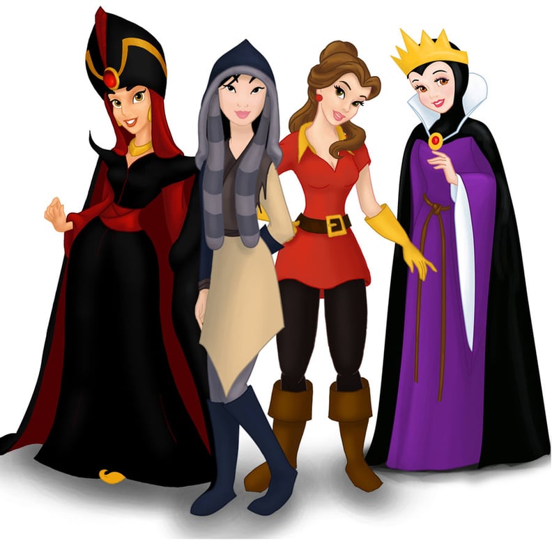 Jasmine, Mulan, Belle, and Snow White