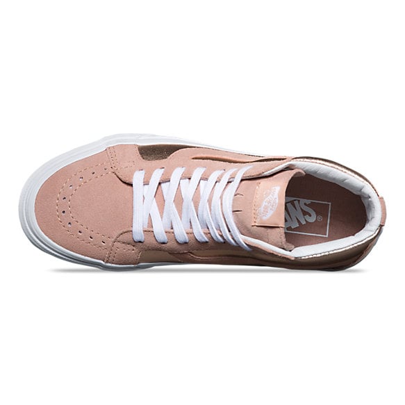 rose gold high top vans