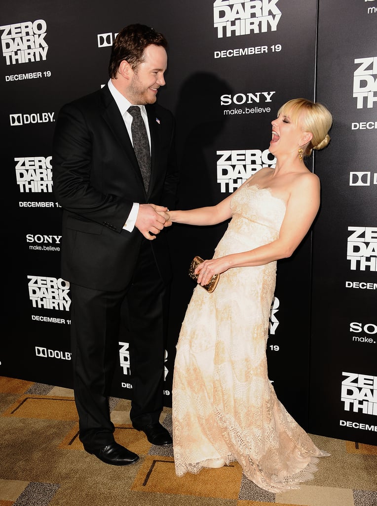 Chris had Anna cracking up at the 2012 premiere of Zero Dark Thirty in LA.