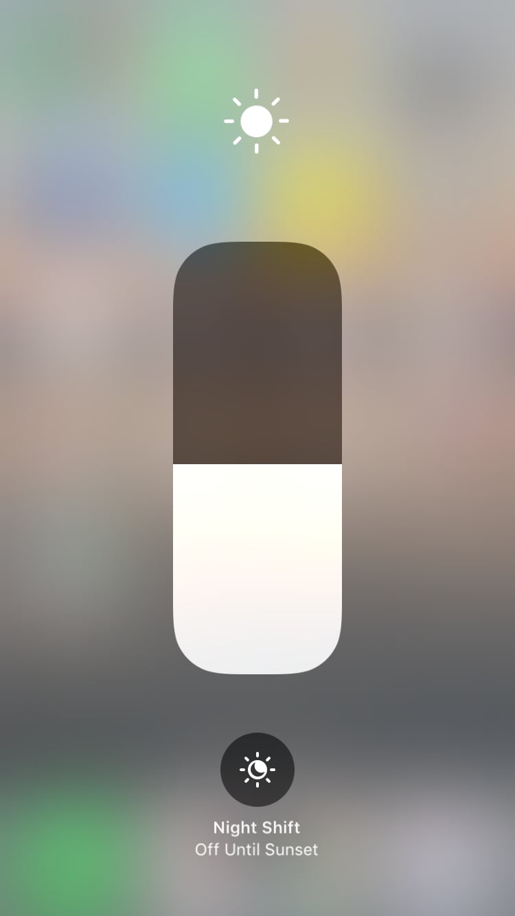 In the brightness section, you can adjust the setting and turn Night Shift on or off.