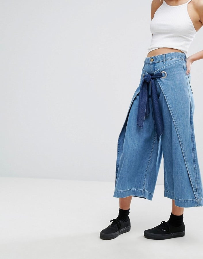 House of Holland x Lee Wide Leg Jean with Wrap Front