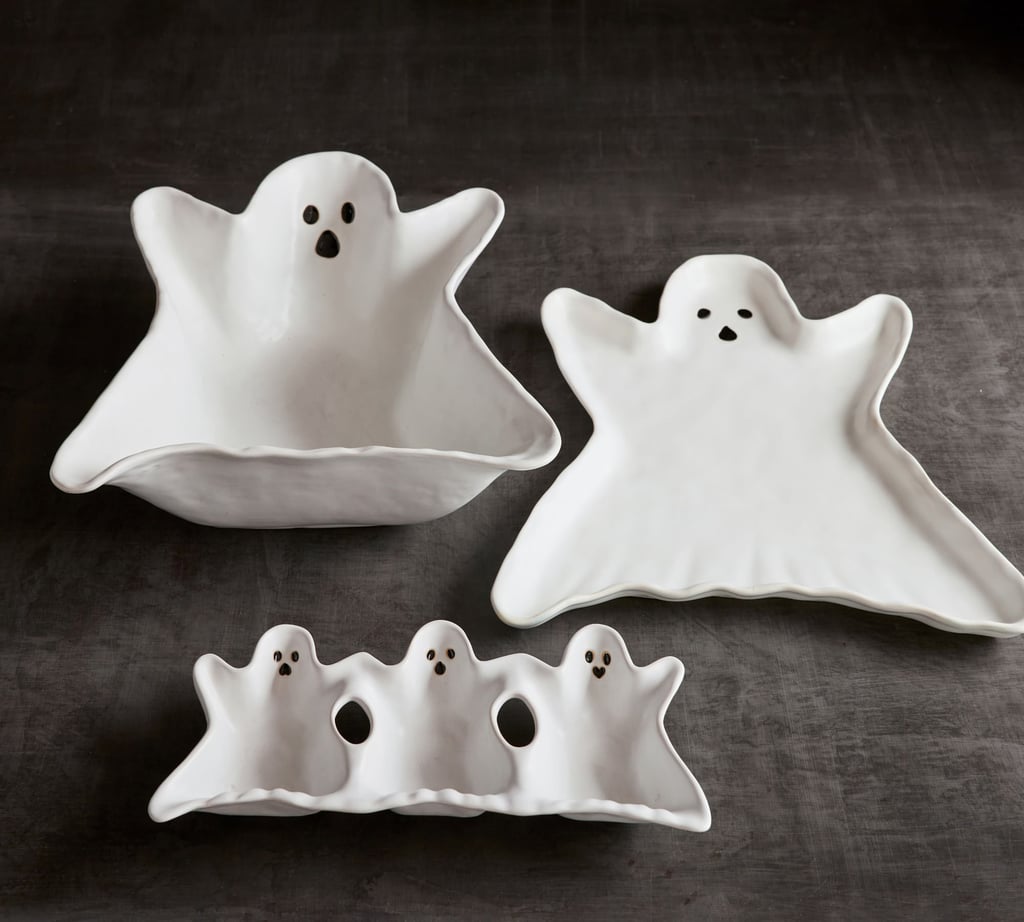 For Charcuterie Enthusiasts: Ghost Shaped Stoneware Serving Platter