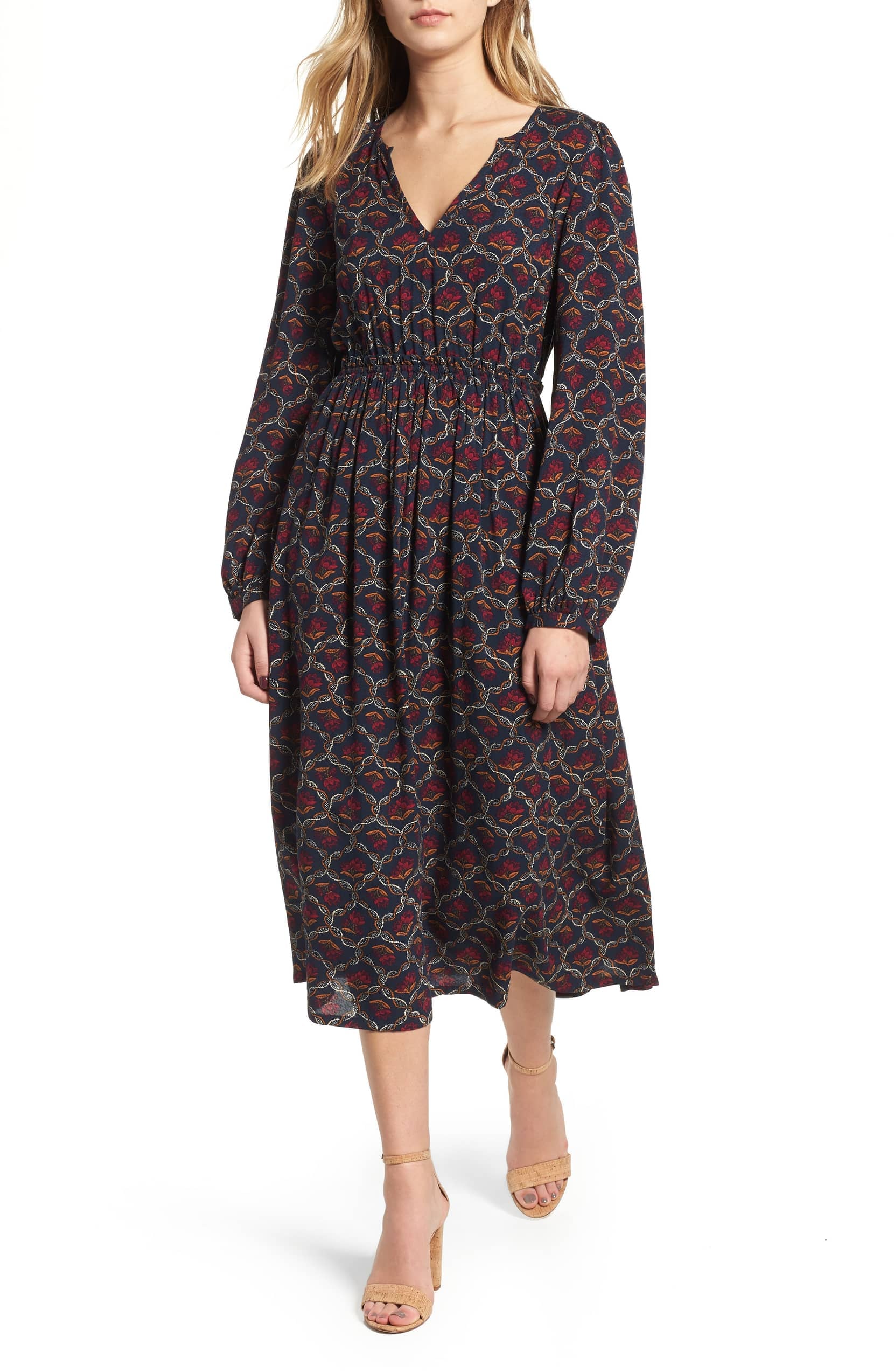 popsugar printed midi dress