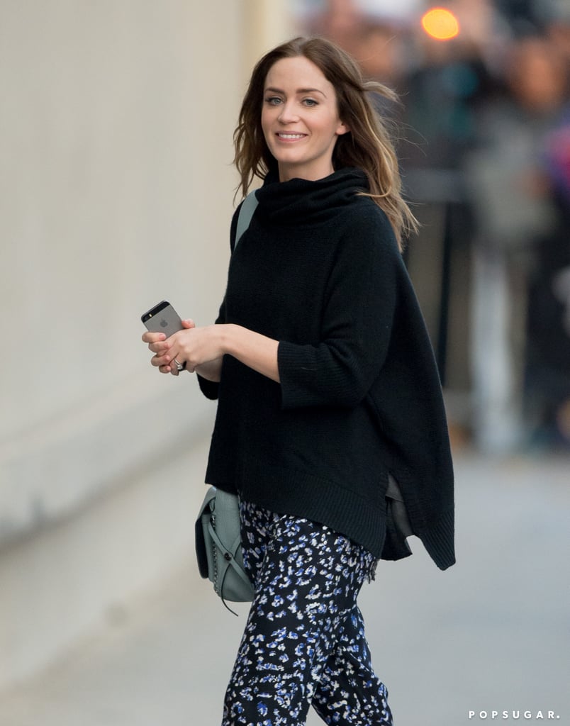 Emily Blunt arrived at Jimmy Kimmel Live in LA on Monday.