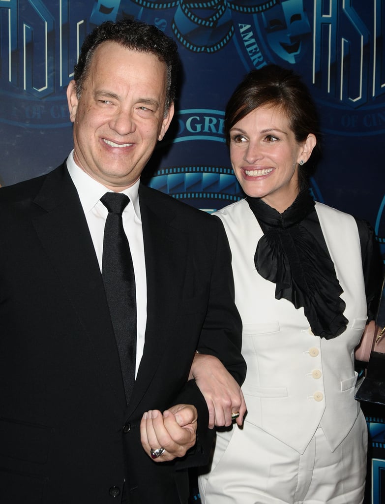 Julia and her Larry Crowne costar Tom Hanks smiled for the cameras at an awards ceremony in February.