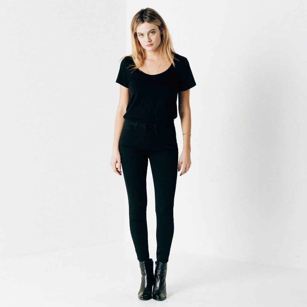 Women's High Waisted Skinny Jeans in Black Powerstretch ($75)