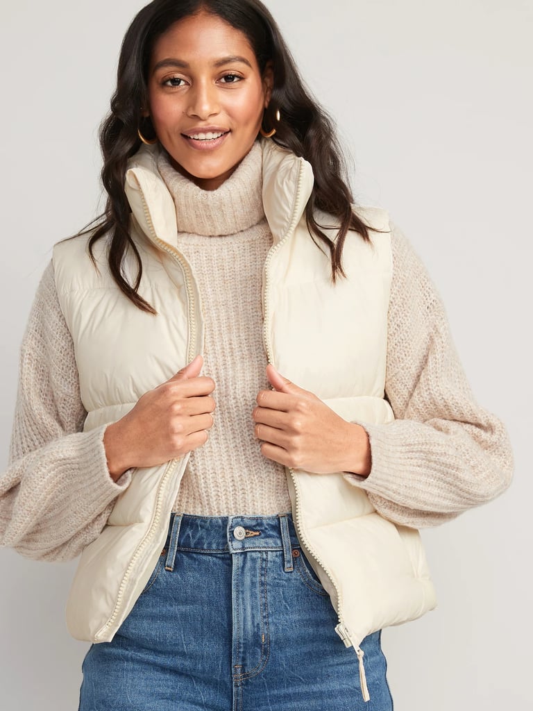 A Cream Puffer Vest: Old Navy Water-Resistant Quilted Puffer Vest