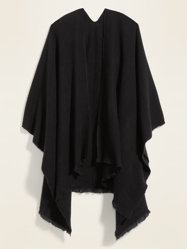 Cozy Flannel Open-Front Poncho | Best 