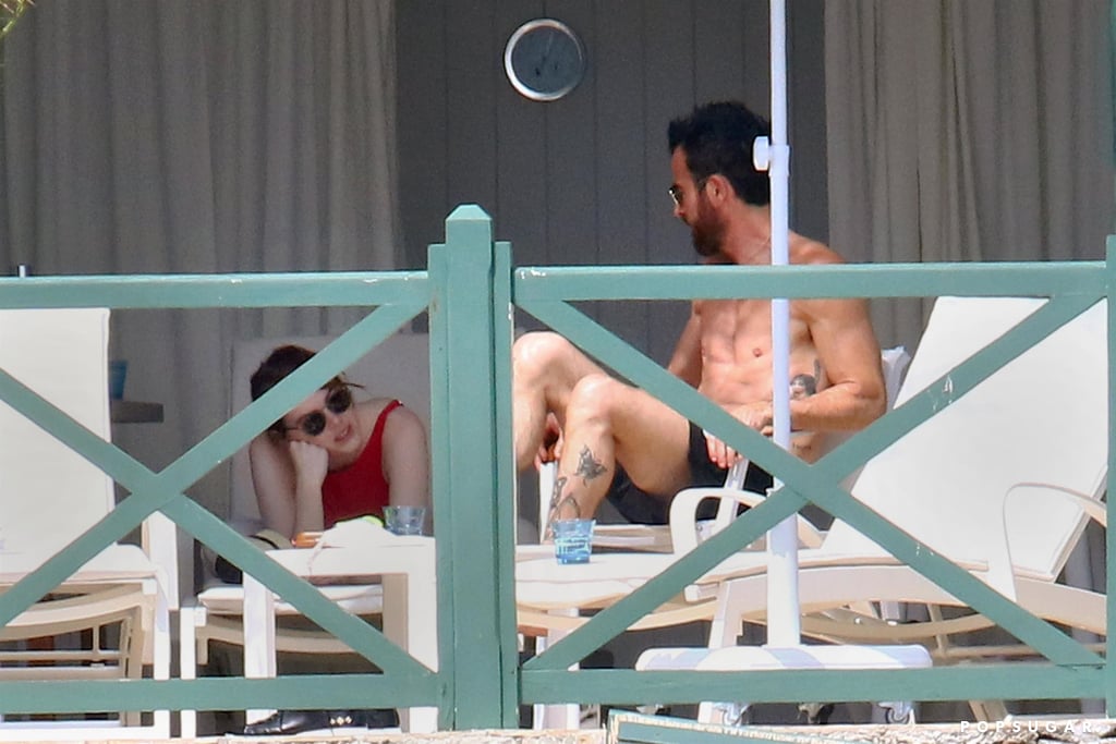 Emma Stone and Justin Theroux Beach Pictures May 2018