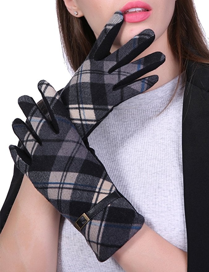 Suosai Plaid Gloves