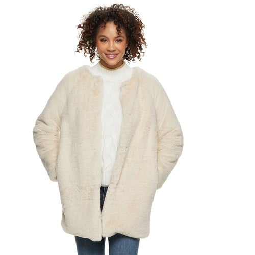 POPSUGAR at Kohl's Collection Faux-Fur Coat