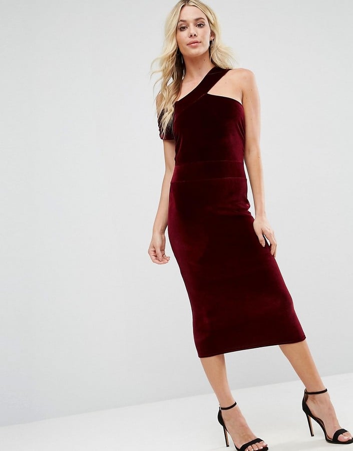 boohoo red velvet dress