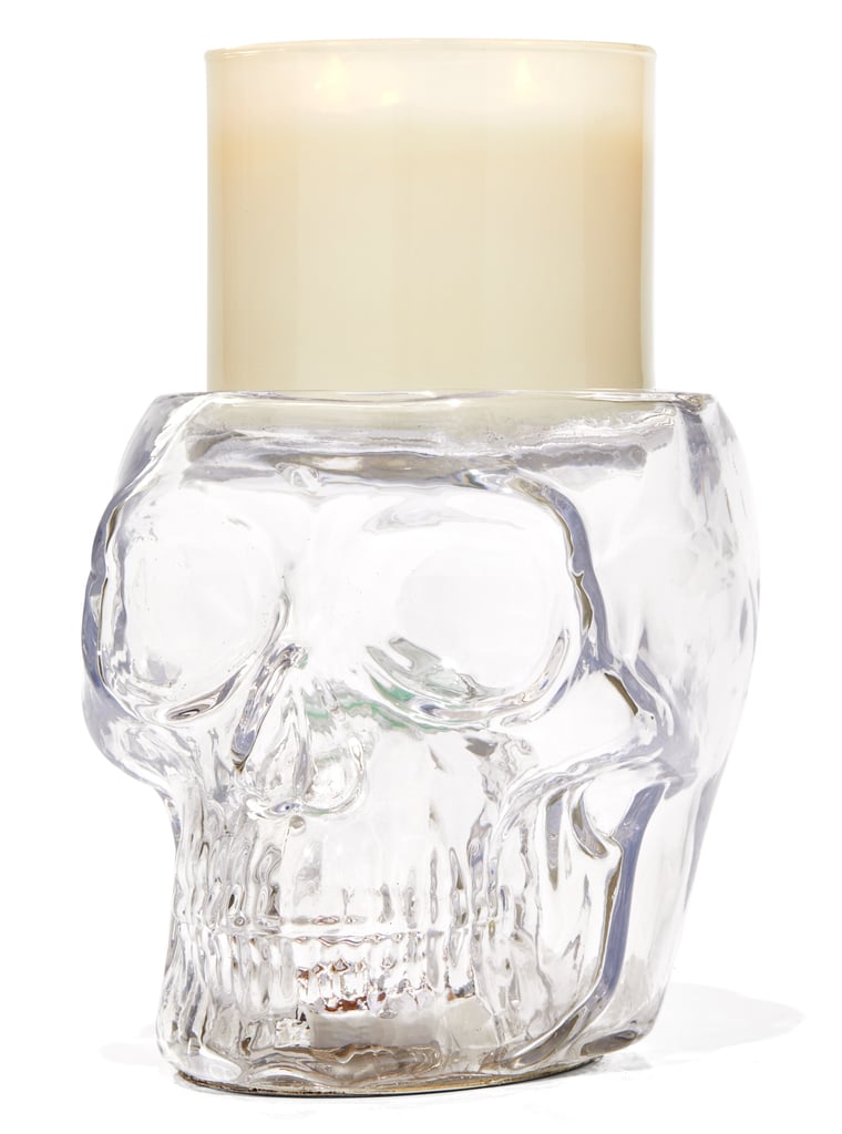 Glass Skull 3-Wick Candle Pedestal ($50)