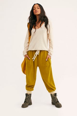 free people solid knit joggers