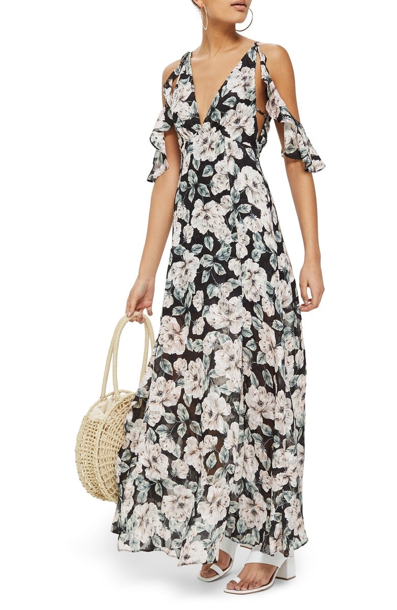 cold shoulder long summer dress