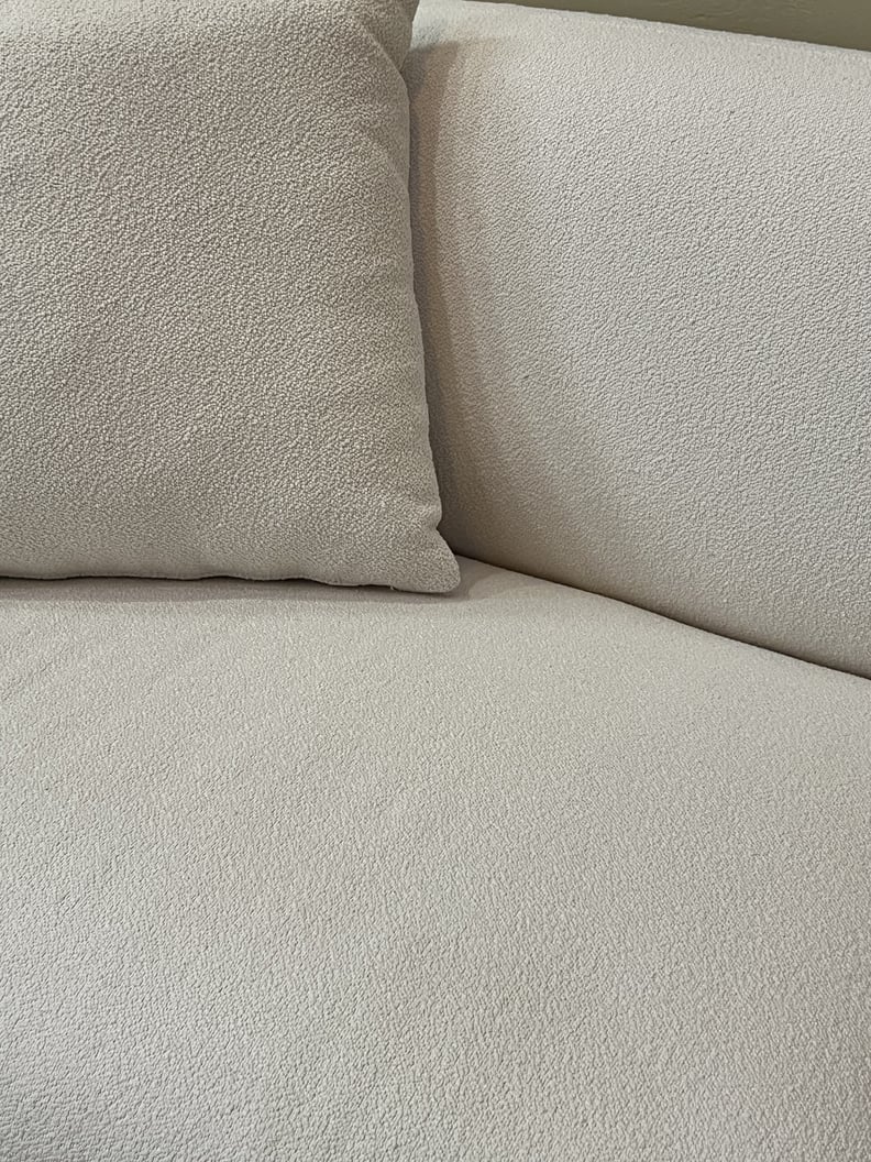 Boucle texture of the Castlery Auburn Sectional Sofa.